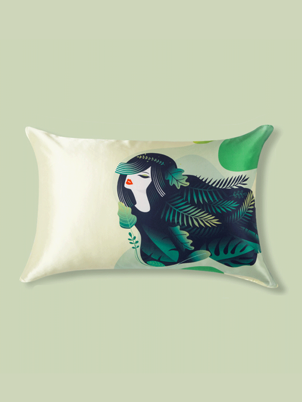 Palm Fairy Single Side Silk Pillowcase