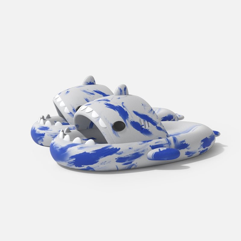 Premium Shark Slides - Abstract Brush Stroke - Super Soft, Comfy, Silent and Anti-slippery Shark 