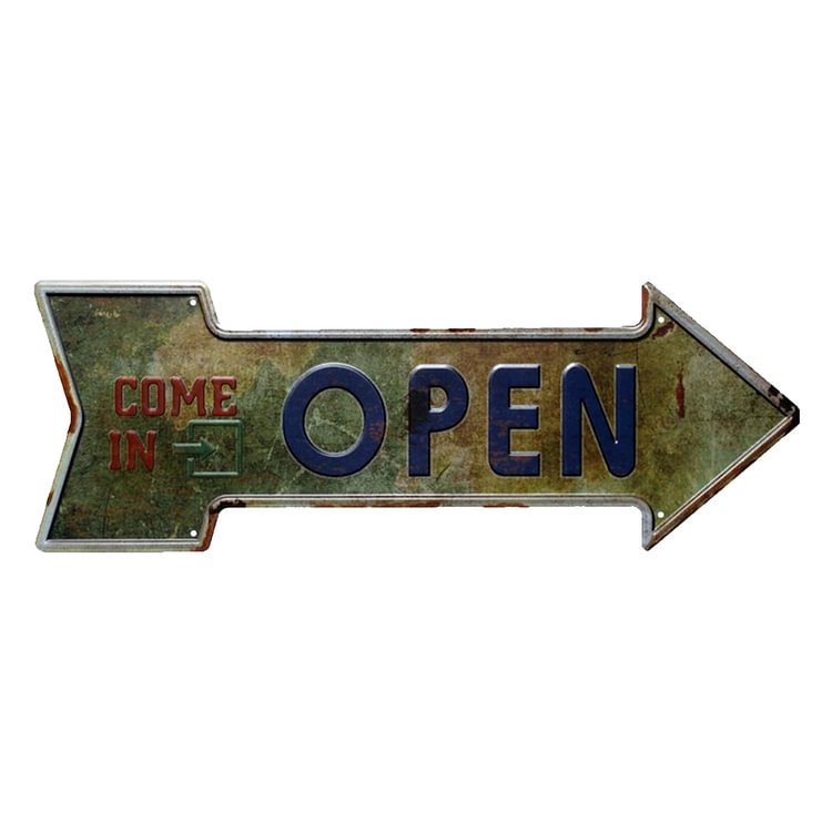 Welcome Exit Way Out Gas Oil - Arrow Shape Vintage Tin Sign - 16*45CM