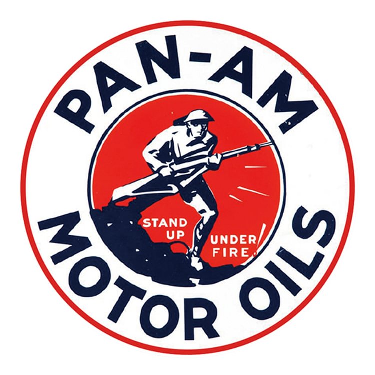 Pan-am Motor Oil - Round Vintage Tin Signs/Wooden Signs - 30x30cm