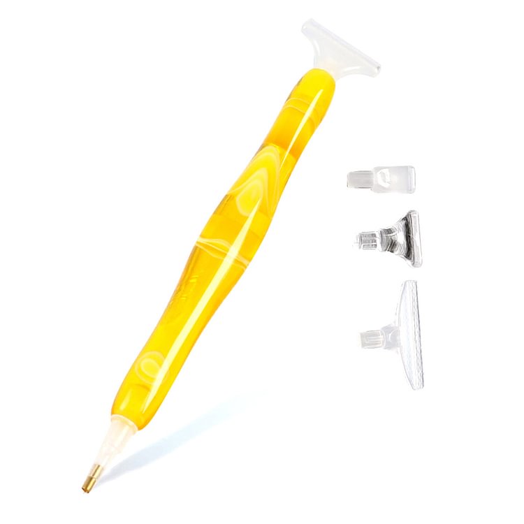 DIY Point Drill Pen 5D Diamond Painting Color Tools with 3 Head (Yellow)