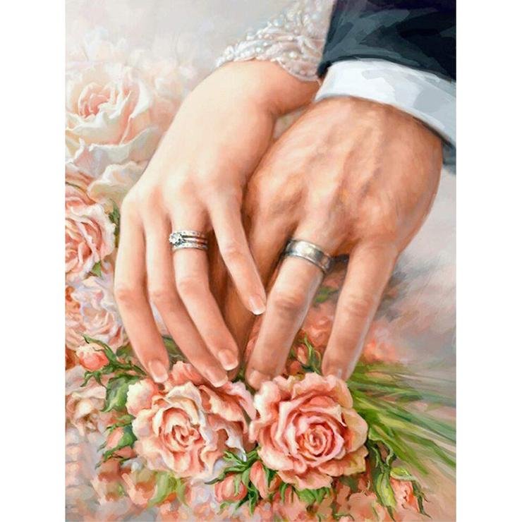 Full Round Diamond Painting Hand in Hand Lovers (40*30cm)