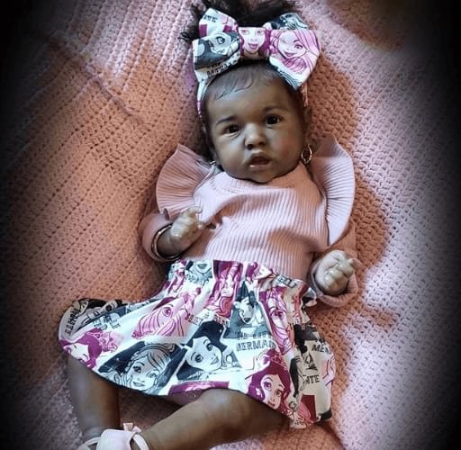 Real Lifelike African American 12'' Realistic Full Body Silicone Trendy Reborn Baby Doll Girl Nelly 2022 -Creativegiftss® - [product_tag]