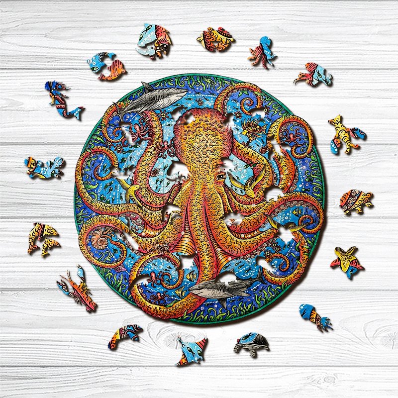 YIN YANG-Giant Octopus Wooden Puzzle-Ainnpuzzle