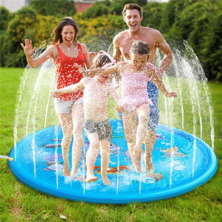Splash Pad Water Toy Sprinkler Mat Pool for Kids Toddlers 68" Outdoor Summer Toys Kiddie Baby Swimming Pools、、sdecorshop