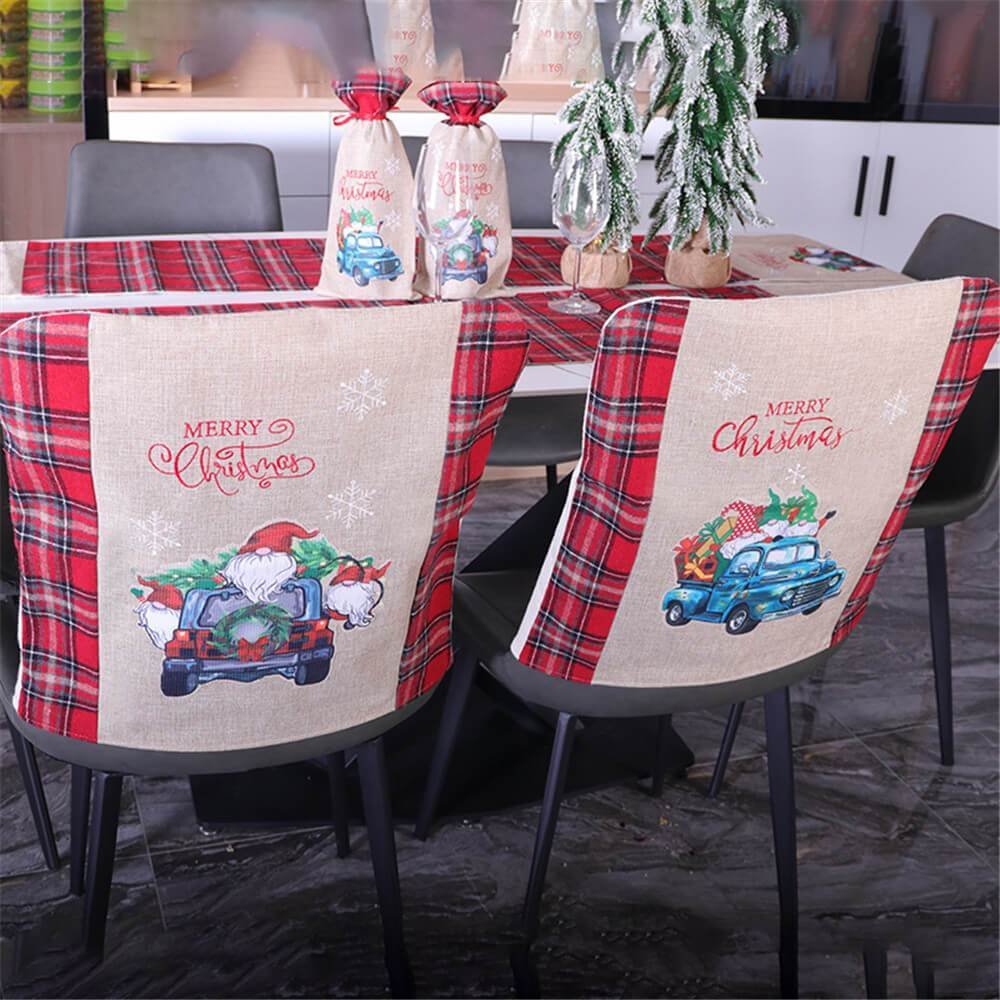 Christmas Chair Covers Home Dining Room Decor Dinner Chair Back Cover