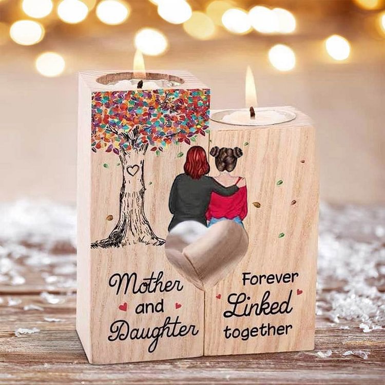 Mother's Day - Mother and Daughter Forever Linked Together - Candle Holder