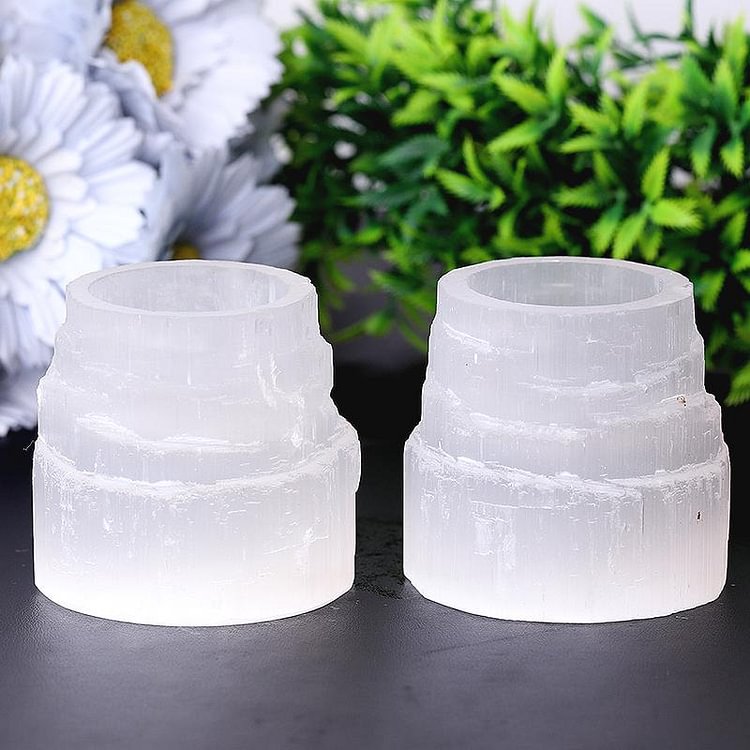 2.5" Selenite Tower Shape Candle Holder Bulk Crystal wholesale suppliers