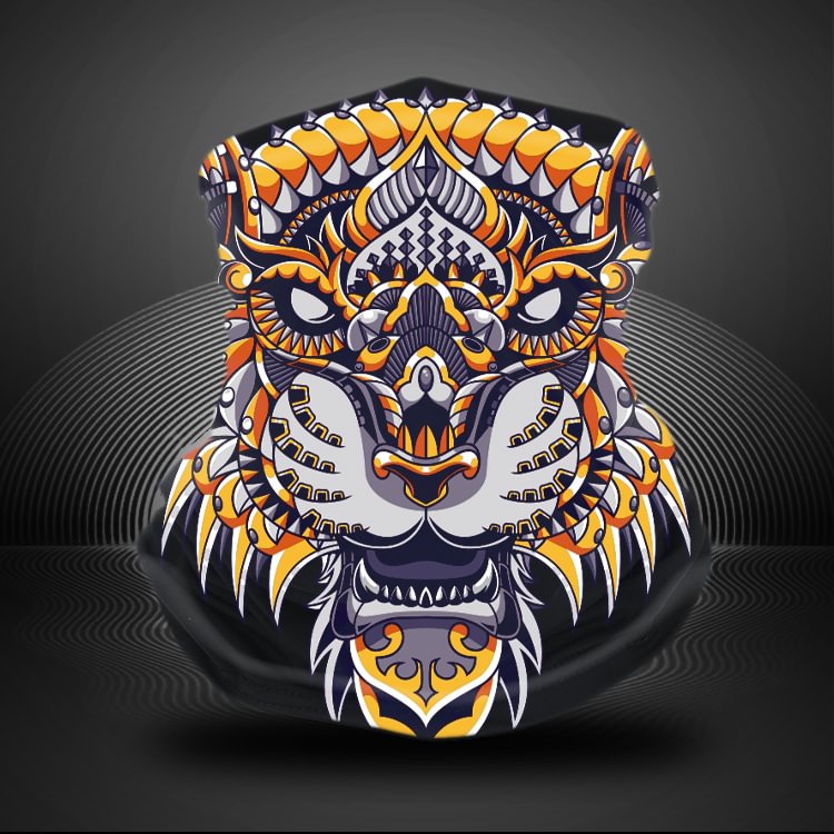 Cyber Tiger Face Print Mask / Techwear Club / Techwear