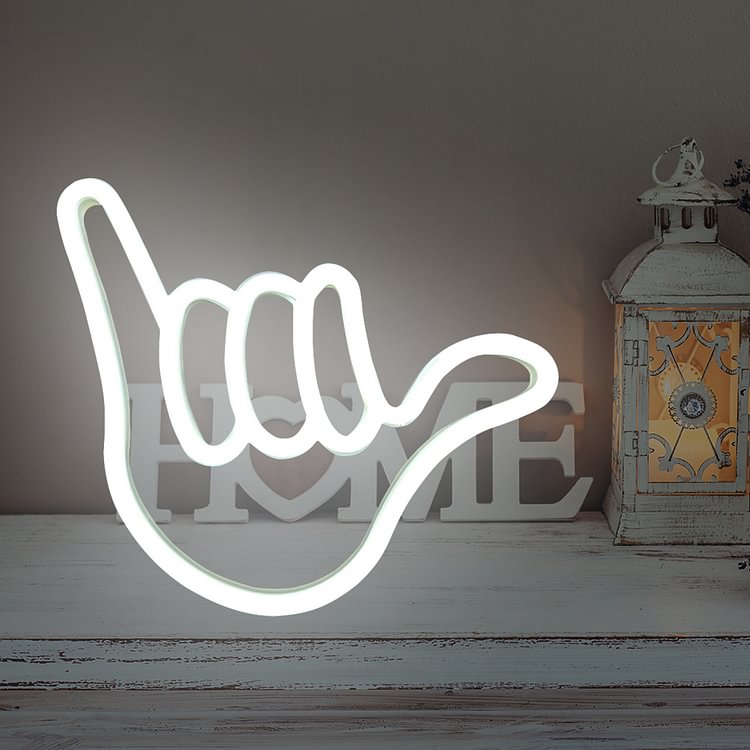 LED Finger Sign Neon Light Night Lamp Hanging for Home Party Decorations