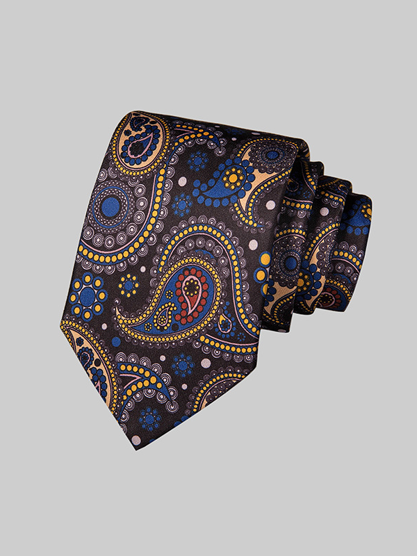 Cravate en soie imprimée motif fantaisie style de mode-Soieplus