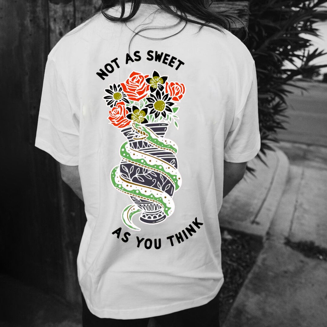 Cloeinc Not as sweet as you think snake jardiniere designer T-shirt - Cloeinc