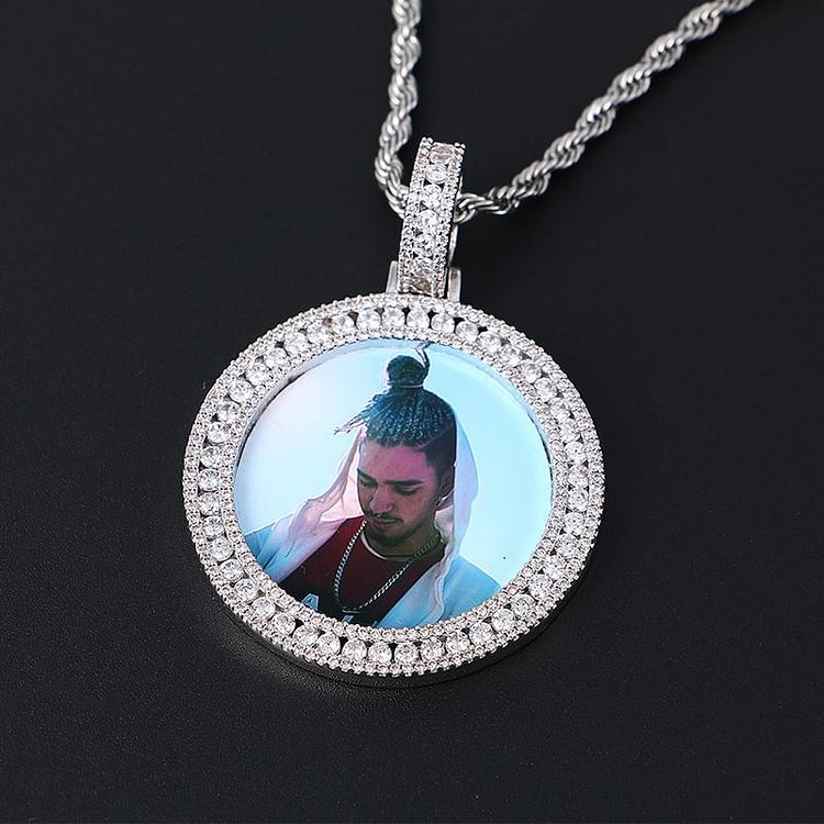 Custom Photo Roundness Solid Pendant Necklace