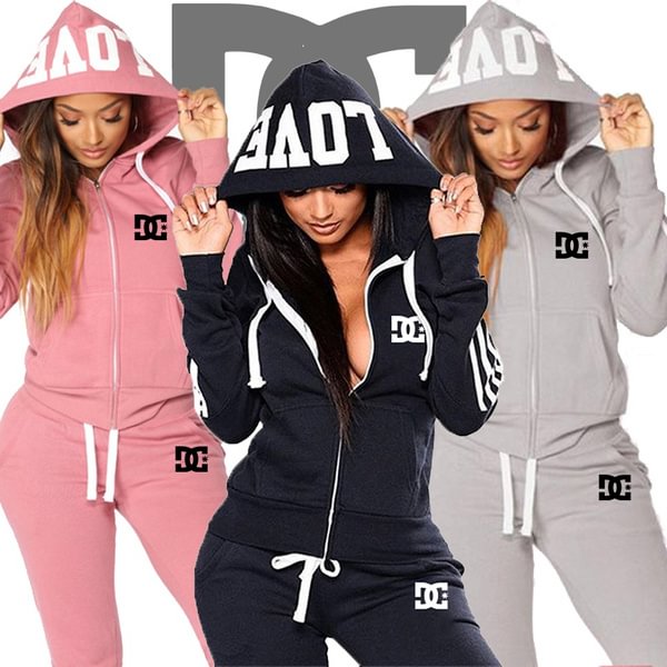 Women Fashion Casual Tracksuits Long Sleeve Zipper Hoodies And Trousers Sport Suits Hoodies Slim Jogging Suits