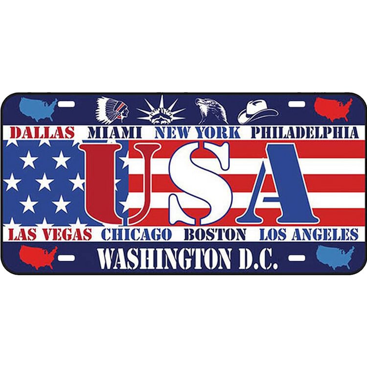 USA - Car Plate License Tin Signs/Wooden Signs - 30x15cm