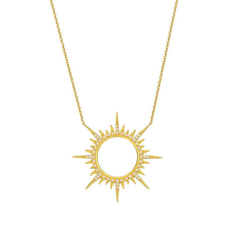For Daughter - S925 Your Light Shines Brighter than the Sun Gold Sun Necklace