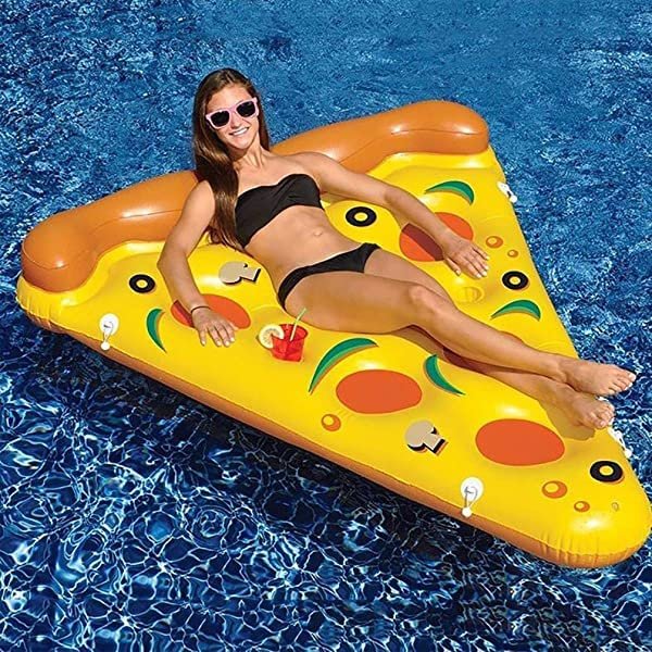 72"x 60" PVC Inflatable Pizza Shaped Swimming Pool Float Raft Air Mattresses Fun Water Sports Beach Toy For Adult Floats & Tubes - sean - Codlins