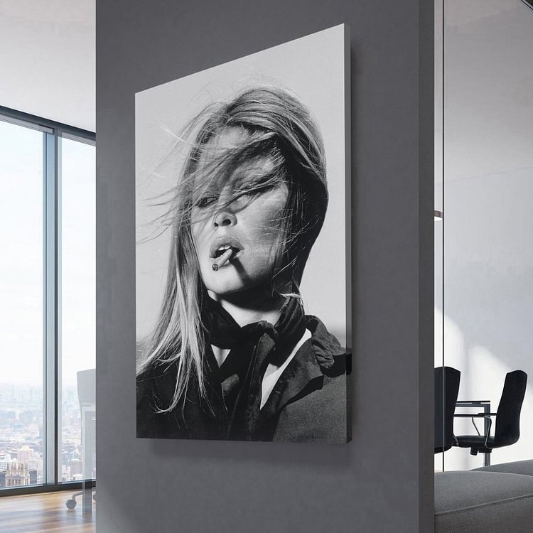 Brigitte Bardot Cigar Poster Canvas Wall Art