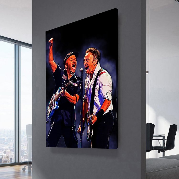 Bruce Springsteen and Tom Morello Live Canvas Wall Art