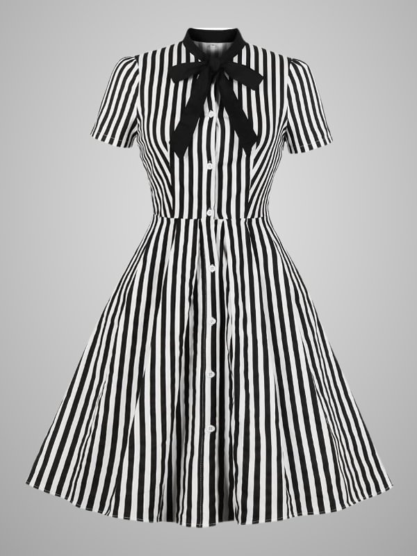 The Beetlejuice Black Stripe Dress