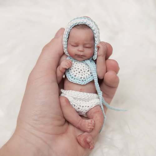 Miniature Doll Sleeping Reborn Baby Doll, 5 inch Realistic Newborn Baby Doll Girl Named Callie