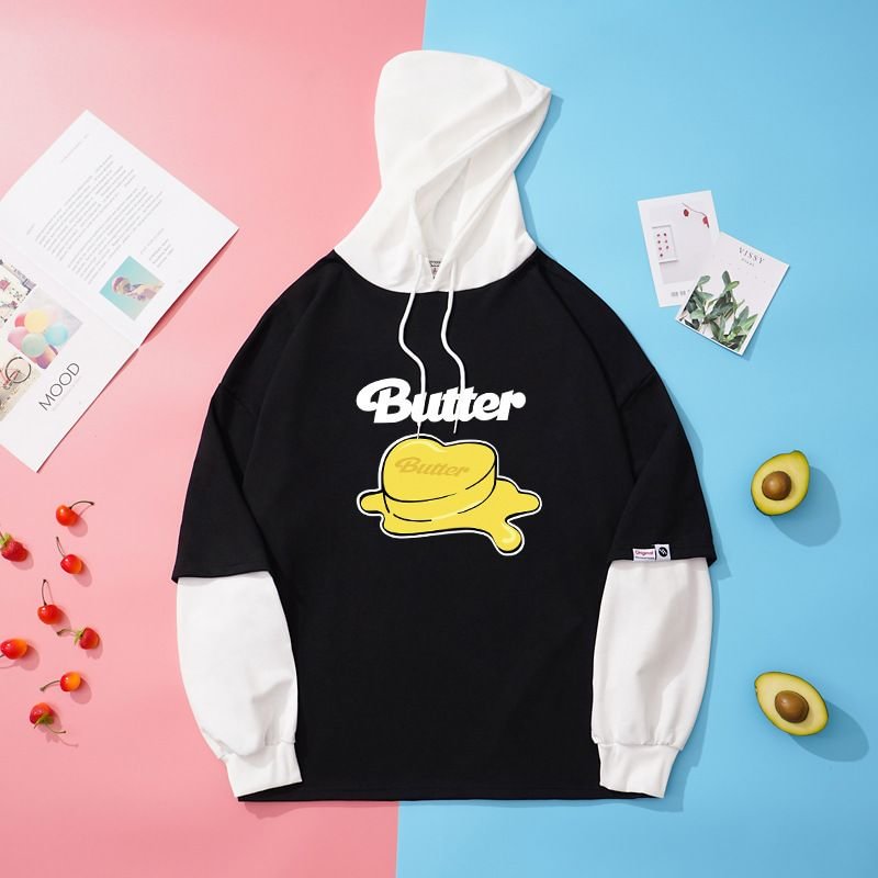 방탄소년단 Butter Print Fake Two Hoodies