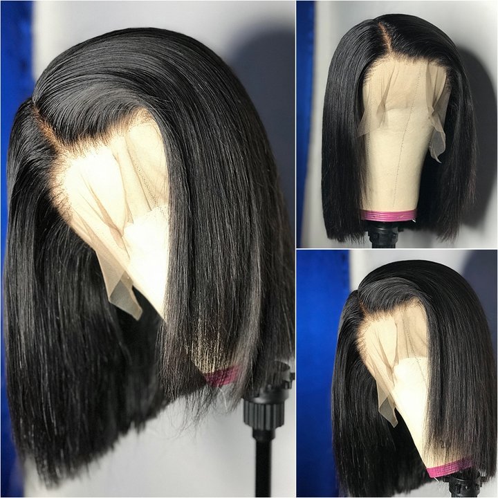 10-16 inch  natural bob wig，13×4 hand-woven lace wig