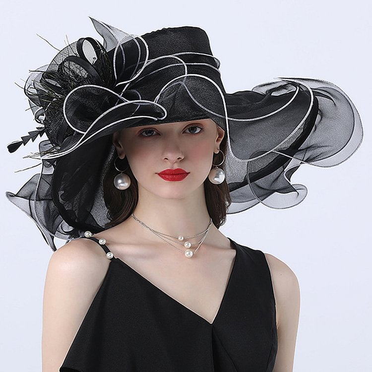Ladies' Hottest/Romantic Organza With Silk Flower Kentucky Derby Hats/Beach Sun Hats/Tea Party Hats
