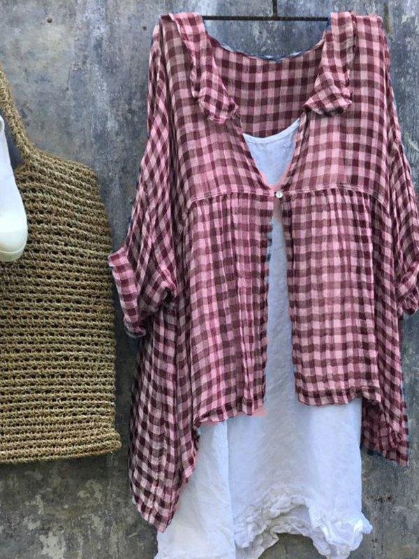 Checkered Buttoned Casual Shirts & Tops