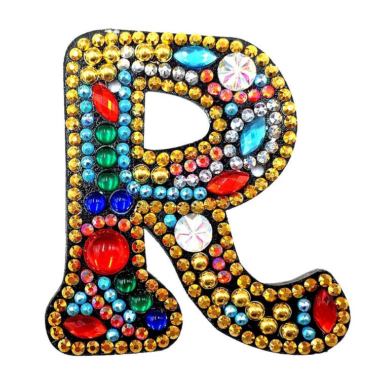 DIY Key Chain Diamond Painting Letters Bag Keyring Pendant Gift (R)-gbfke