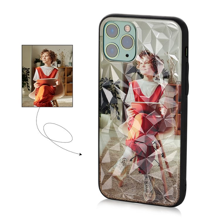 IPhone 11 Pro Custom Photo Protective Phone Case Diamond Pattern  Surface