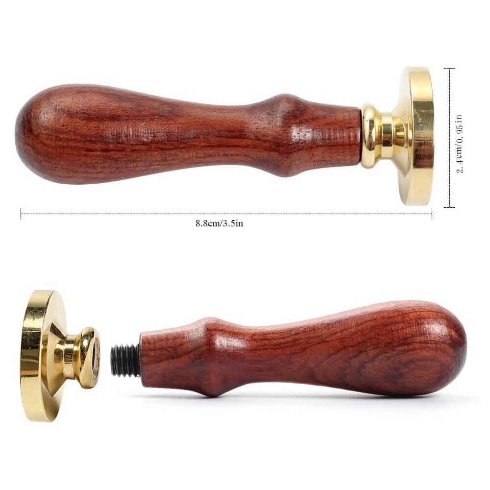 Wax Seal Stamp Set，Retro Wax Stamp Seals kit, Copper Seals+ Wooden Hilt