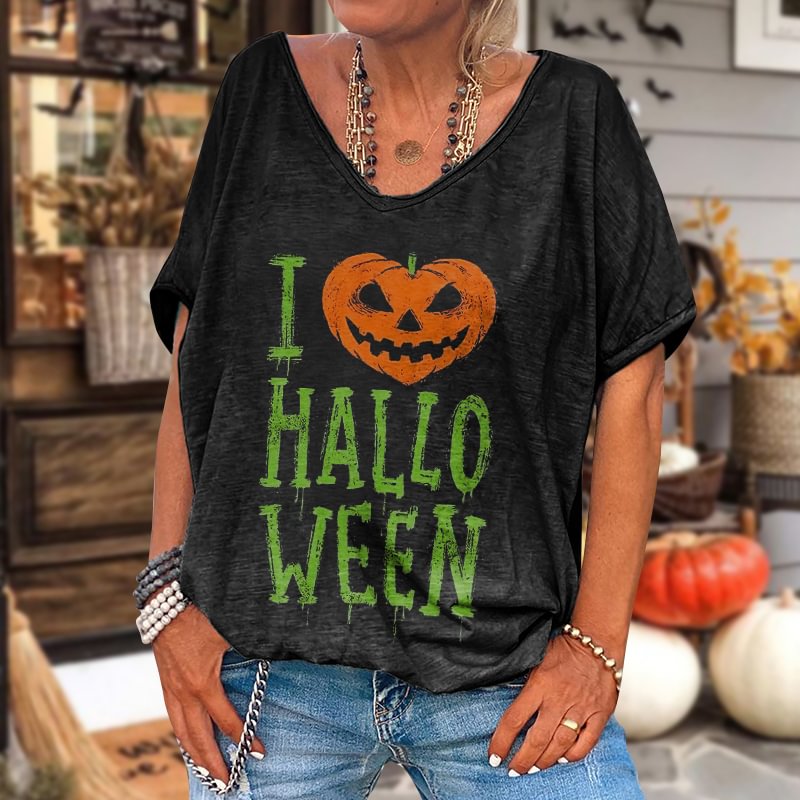 l Love HelloWeen Printed T-shirt
