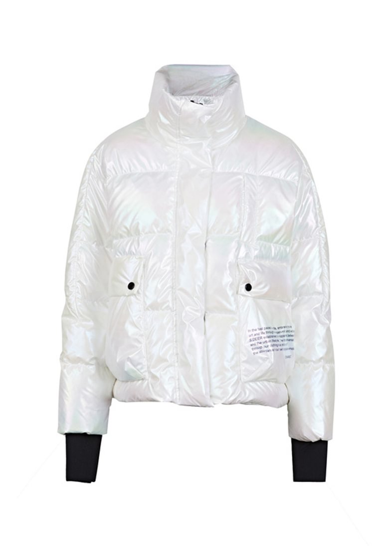 white shiny jacket