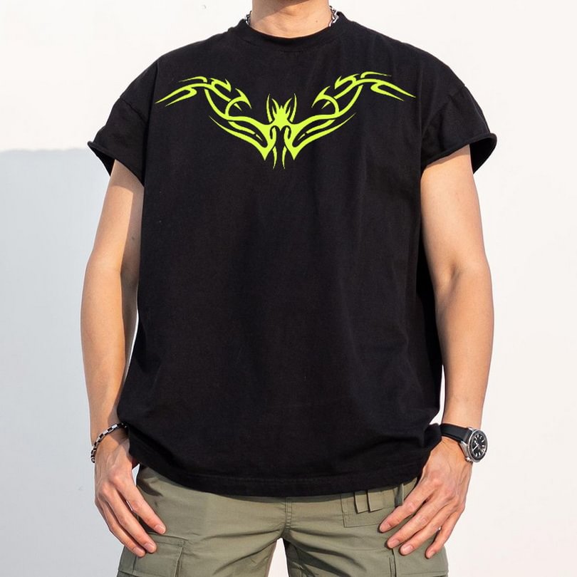 Bat Totem Printed T-Shirt / Techwear Club / Techwear