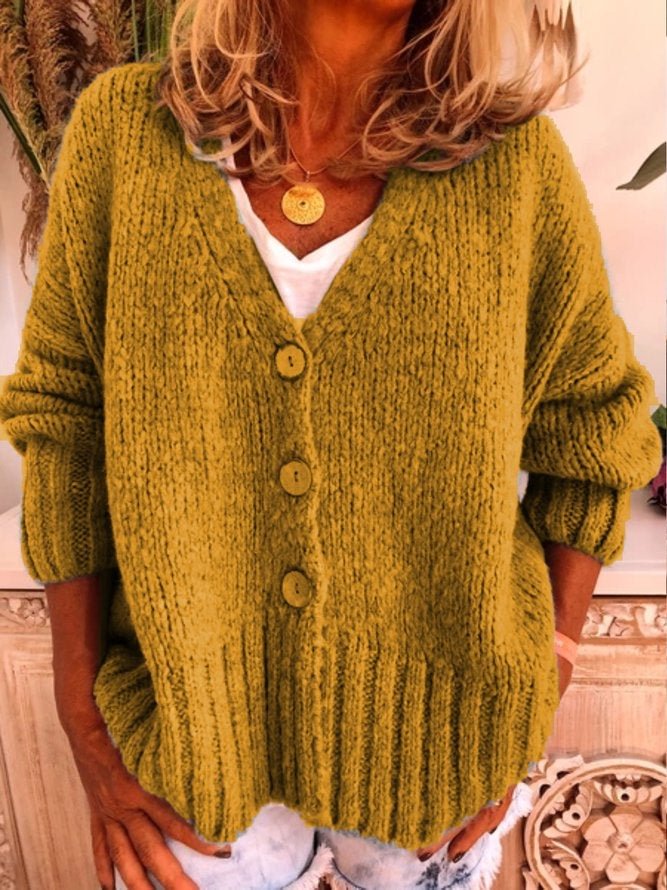 Women Casual Plus Size Sweater Cardigan-Corachic