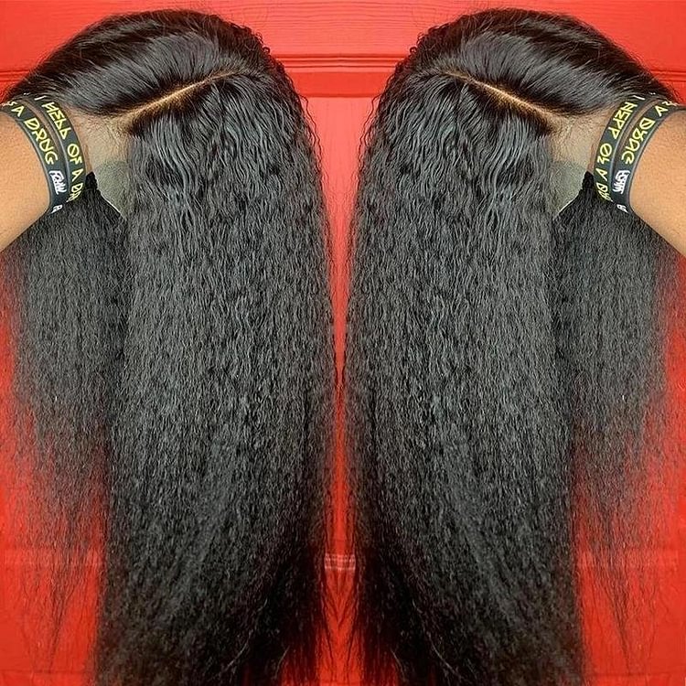 HD Invisible Lace Wig丨8-26 Inches Black Yaki Straight Hair丨13×4 Frontal Lace Wig