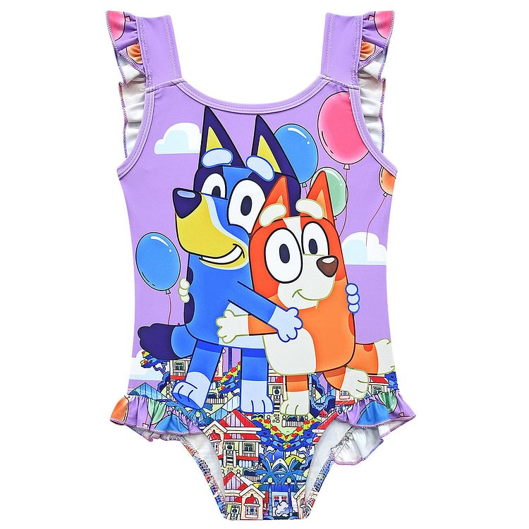 2021 summer new children's swimsuit bluey Bourrouilh girls one-piece swimsuit flounces 20085-Mayoulove