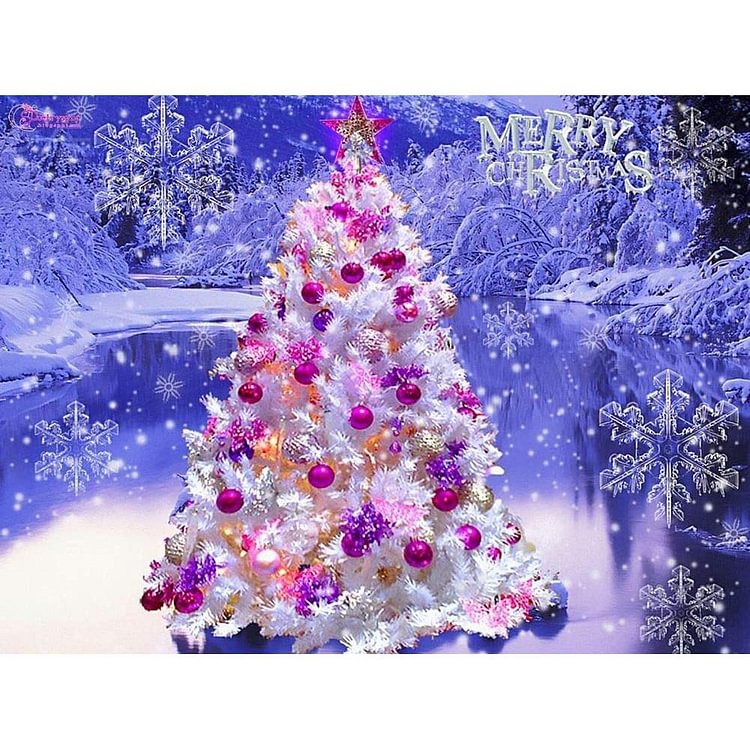 Christmas Tree - Round Drill Diamond Painting - 40*30CM