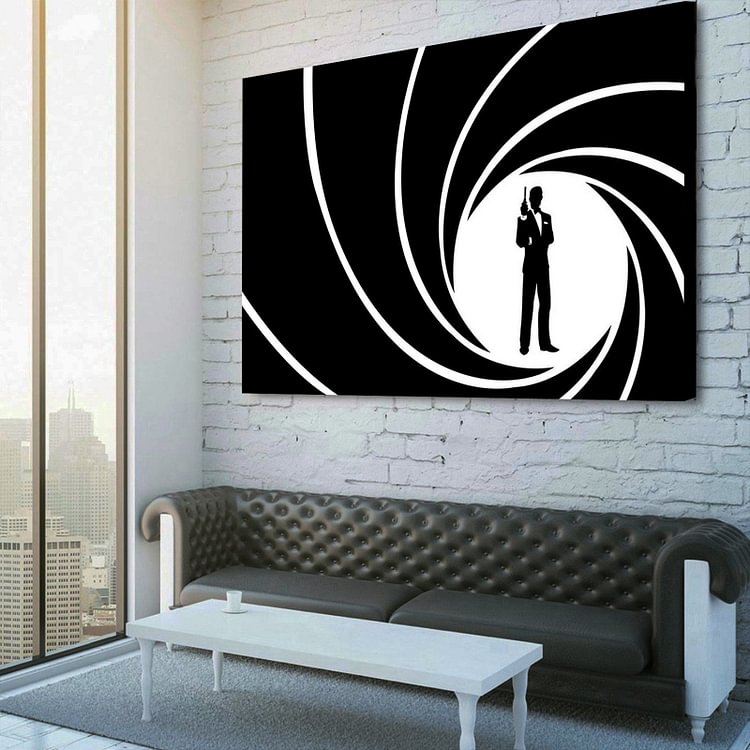 James Bond Classic Film Iconic Opening Scene Canvas Art