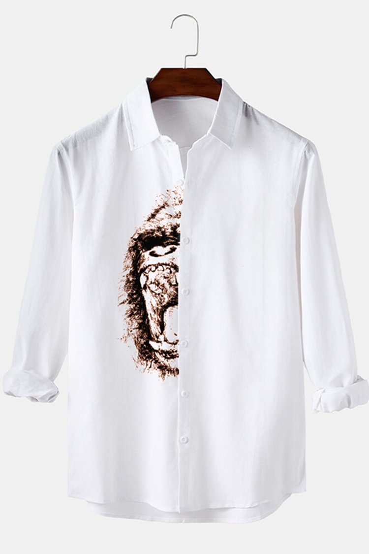 Tiboyz Half Orangutan Print Long Sleeve Shirt