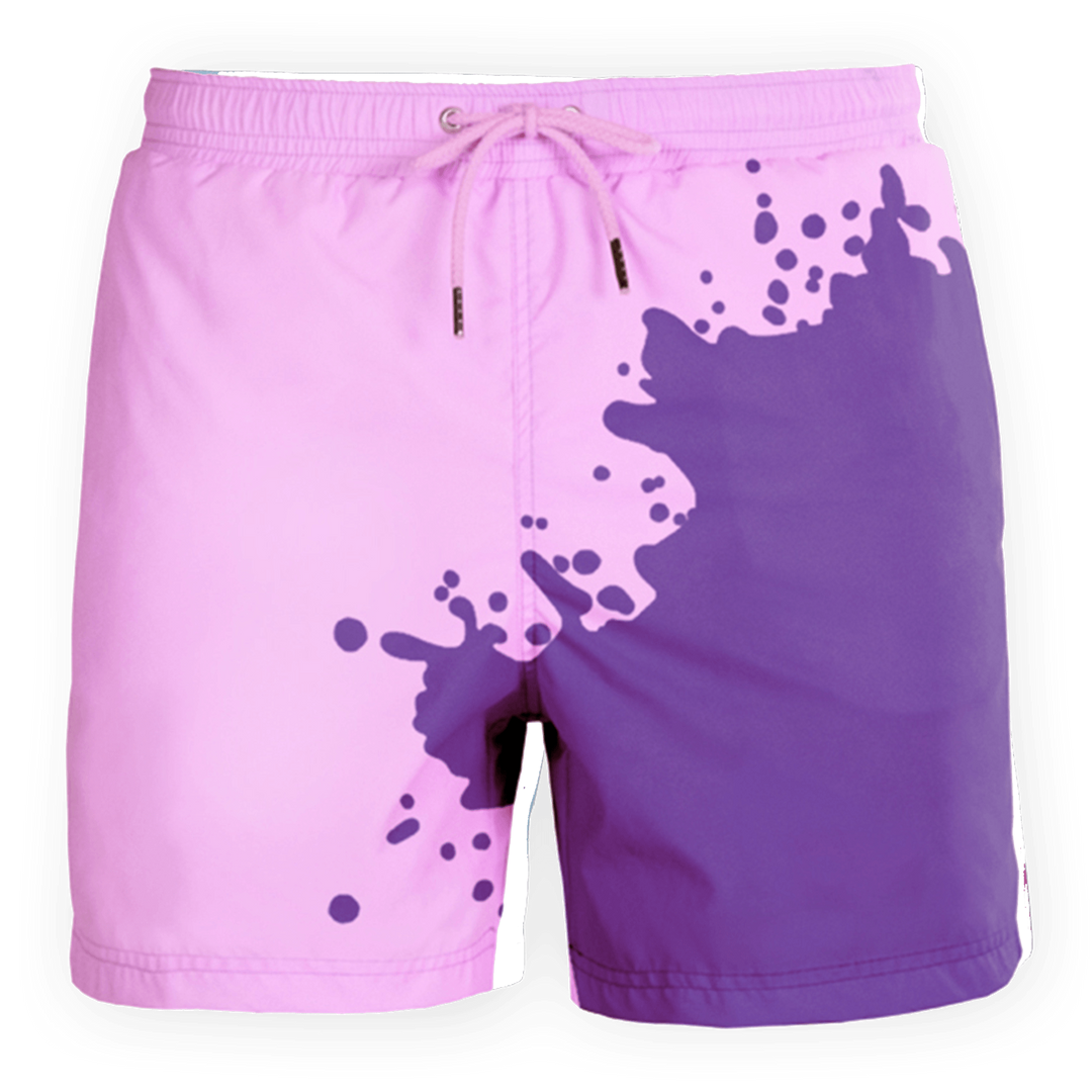 Kids Color Changing Swim Trunks | Purple-Pink