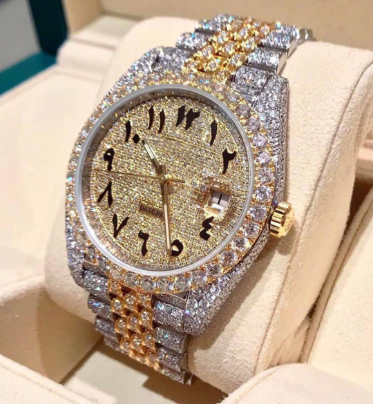Iced Out Bling Rhinestone Watch Mens-VESSFUL