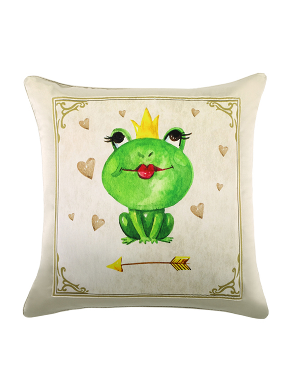 Little Frog Printed Decorative Silk Pillowcase