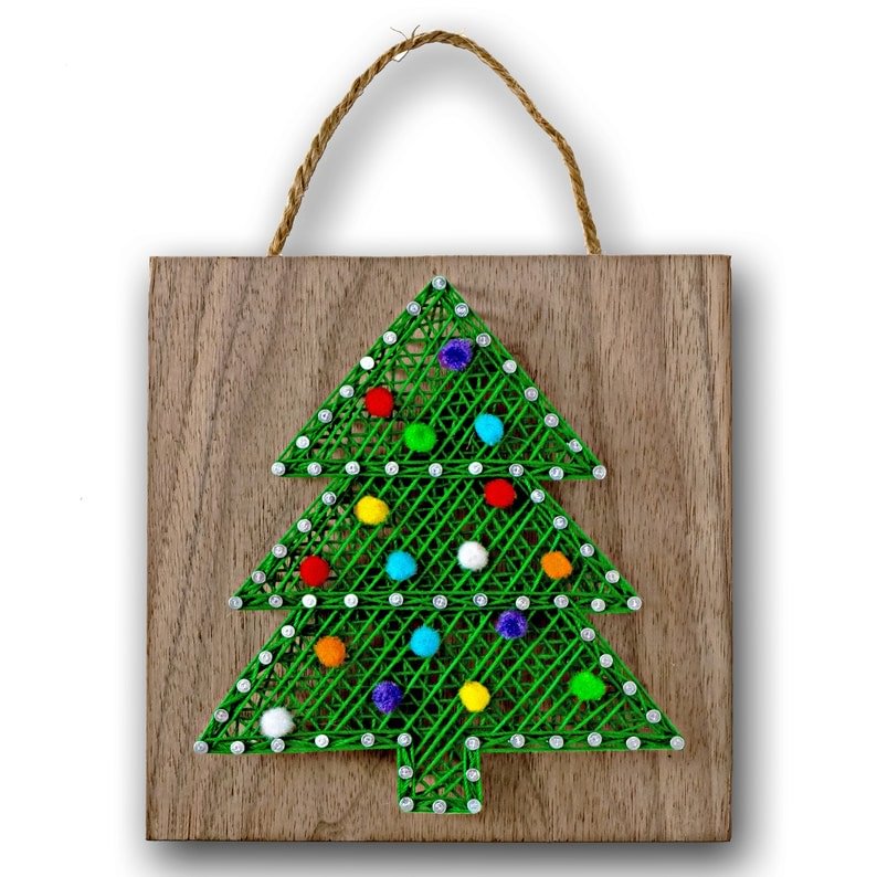 String Art - Mini Christmas Tree 5" x 5"-Ainnpuzzle
