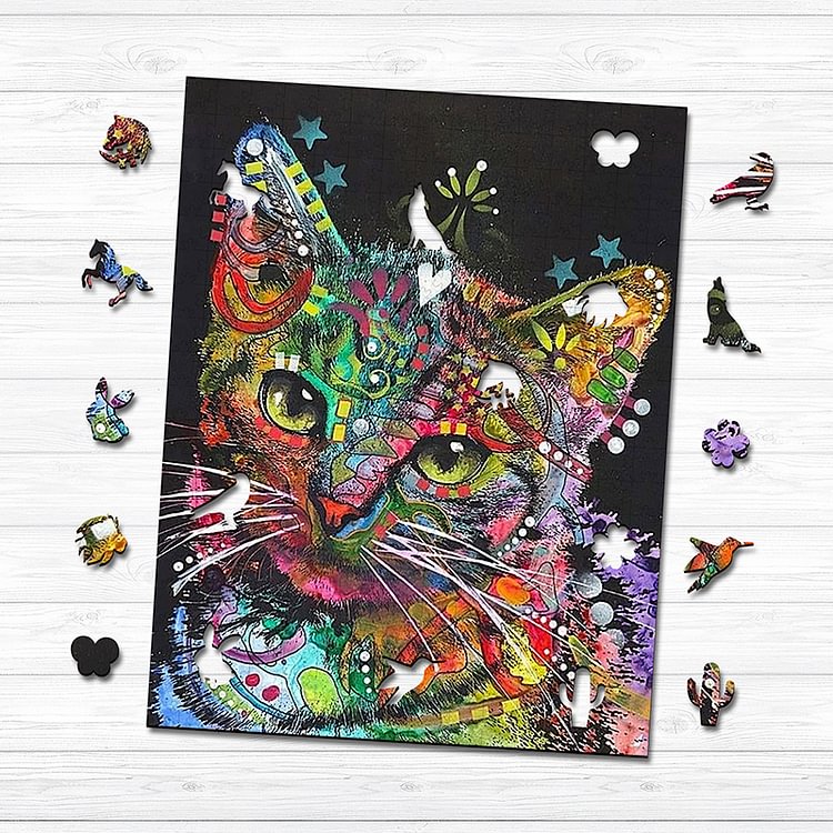 Colorful Cat Wooden  Puzzle