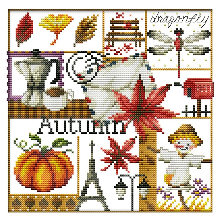 (Counted/Stamped)Autumn Of Four Seasons - Cross Stitch 27*26CM