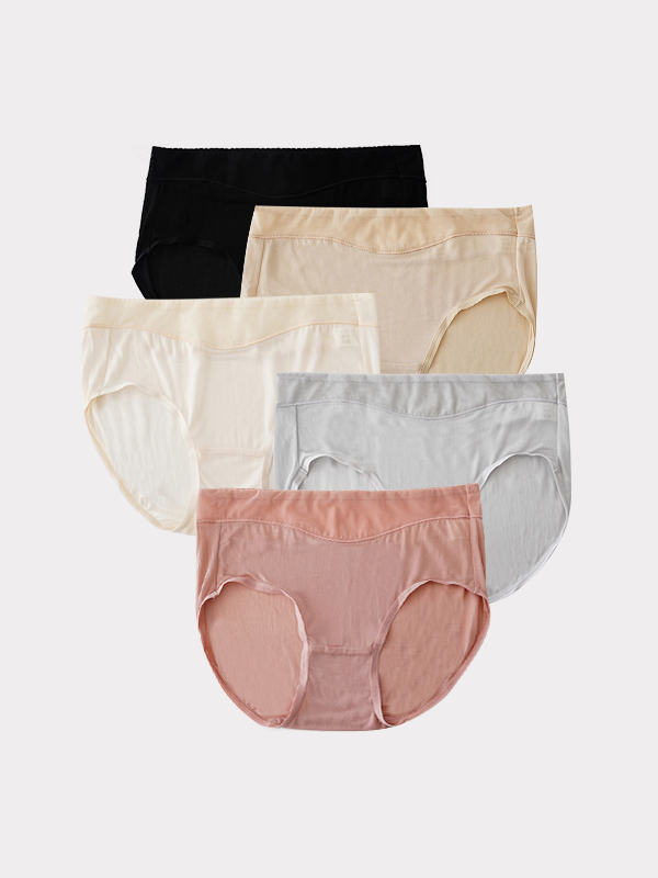 Summer Breathable Silk Panties 5-Pack
