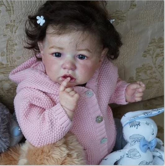 Super Trending 12'' Little Cute Sylvia Real Silicone Reborn Baby Doll Girl Toy with Long Hair By Rsgdolls®