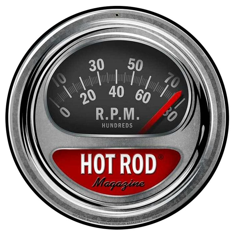 HOT ROD -Round Tin Signs - 30*30CM